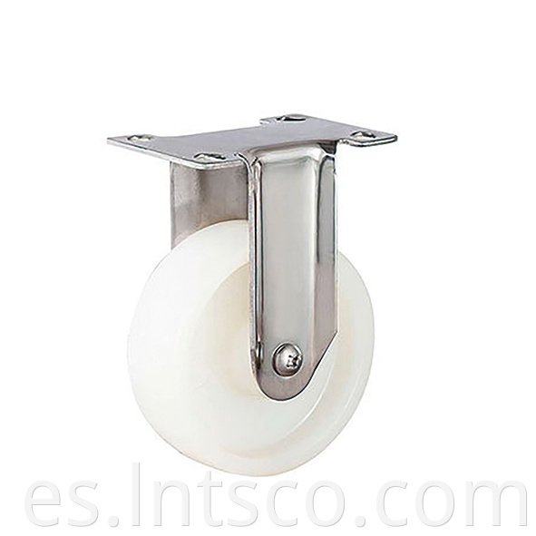 Medium Duty Stainless Steel White PP Rigid Casters